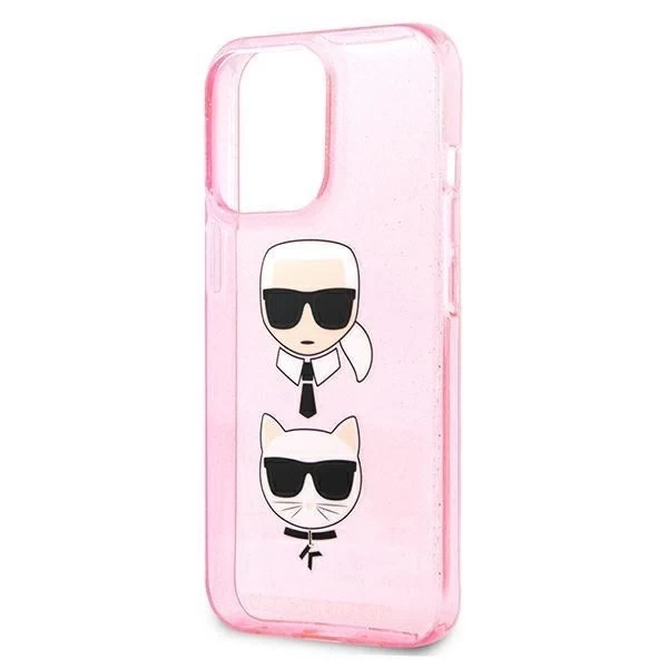 Karl Lagerfeld KLHCP13LKCTUGLP iPhone 13 Pro / 13 6.1" Pink / Pink Hardcase Glitter Karl`s